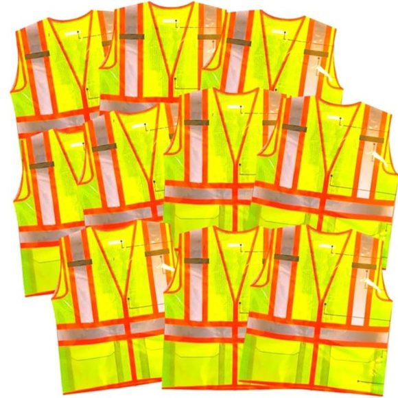 COMFITWEAR High Visibility Safety Vests for Construction,Work (12,X-LARGE)